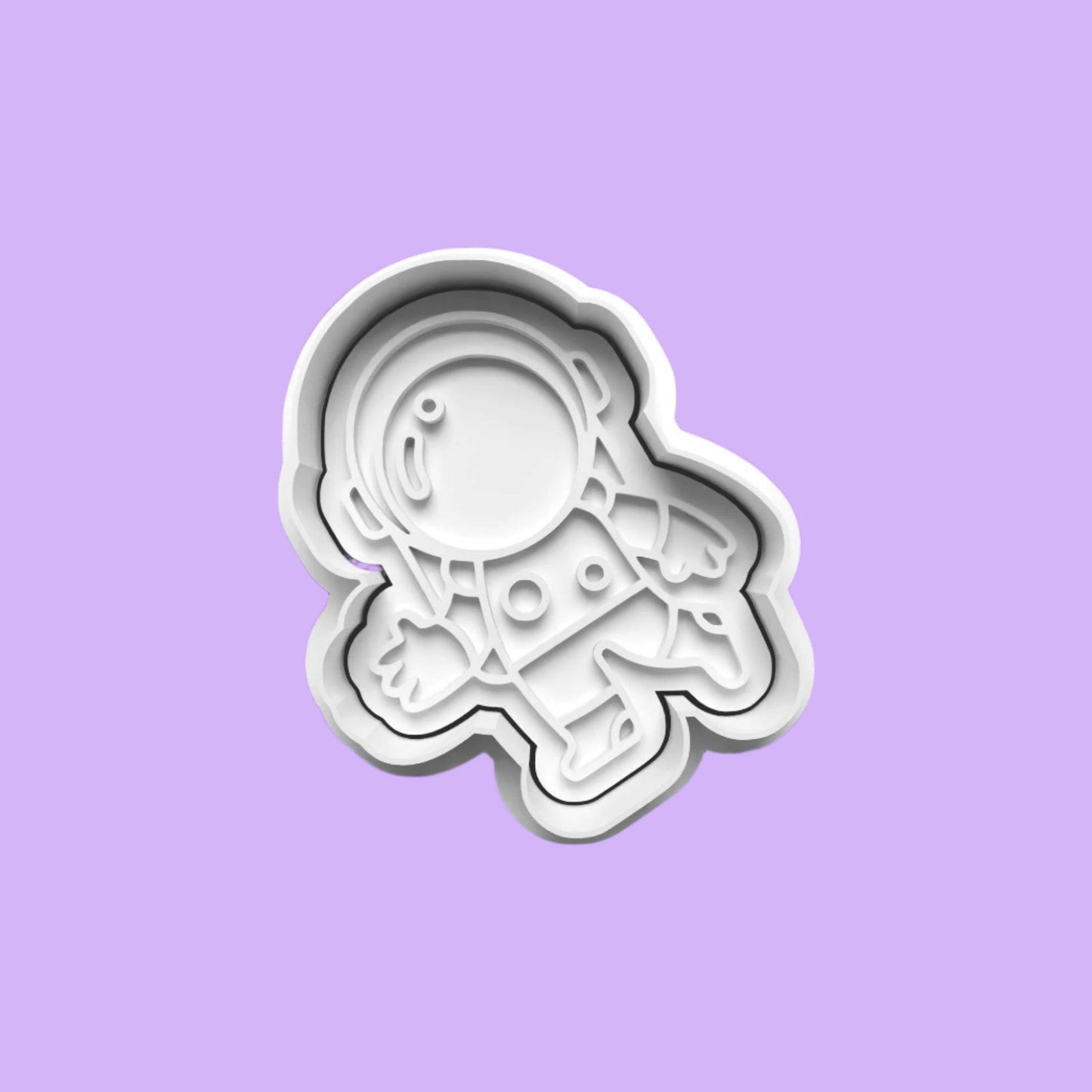 Space Astronaut Rocket Cookie Cutter and Embosser Stamp Set in 7cm or 10cm sizes..