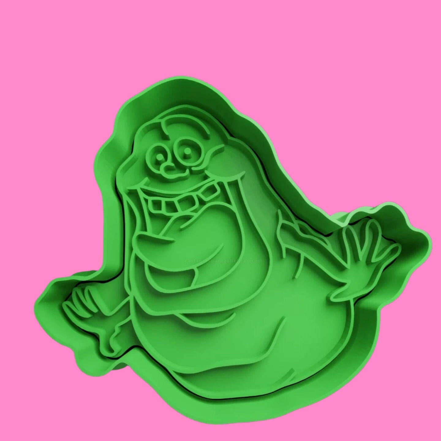 Ghostbuster Logo Slimer and Stay Puft Cookie Cutter and Embosser Stamp Complete Set.