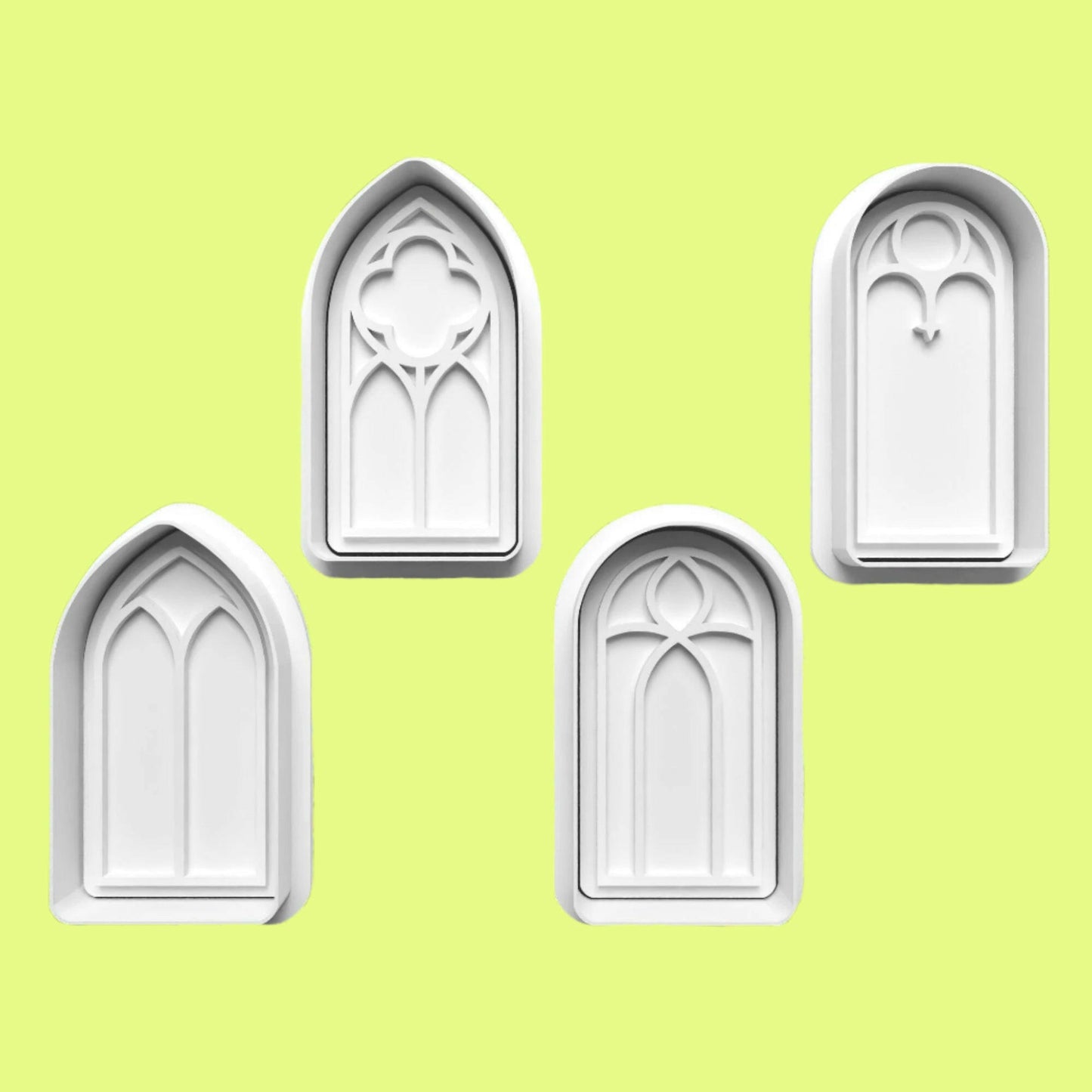 Gothic Church Window Cookie Cutter and Embosser Stamp Set in 7cm or 10cm sizes..