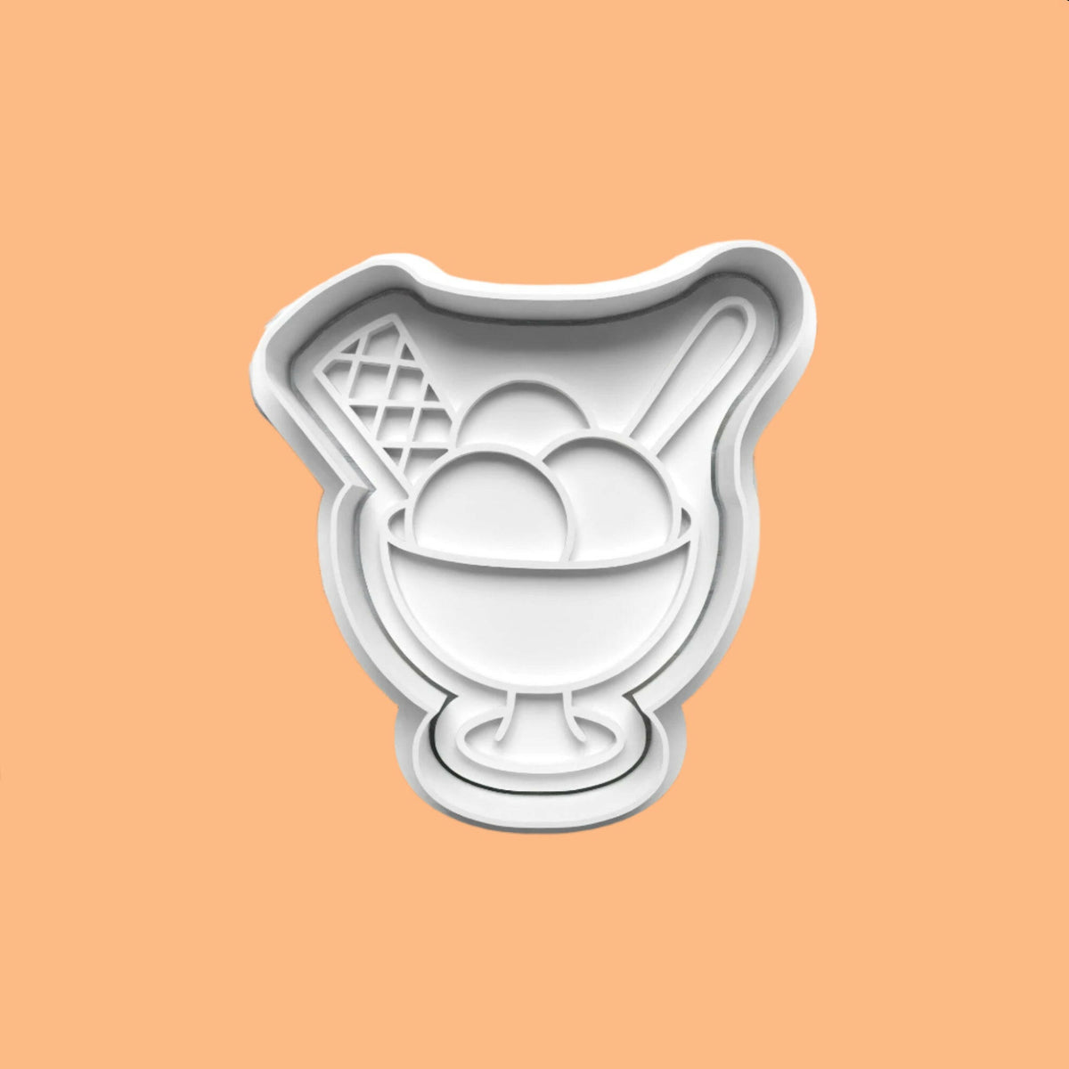 Ice Cream Bowl, Cone , Lolly Cookie or Clay Cutter and Embosser Stamp Set in 7cm or 10cm sizes..