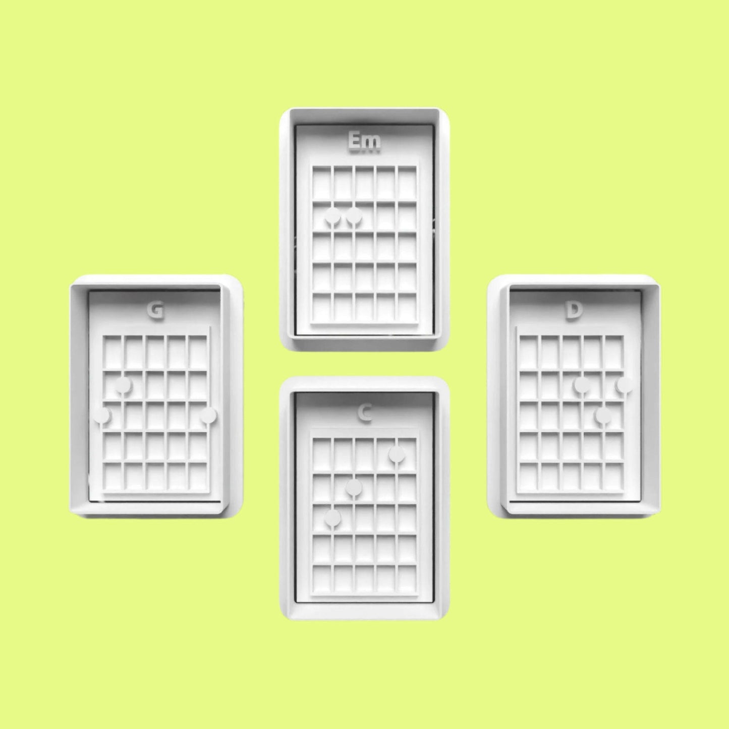 Guitar Chords Cookie Cutter and Embosser Stamp Set in 7cm or 10cm sizes..