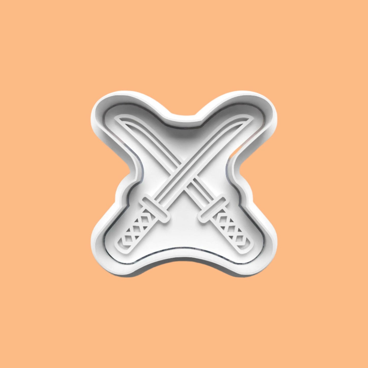 Samurai Japanese Cookie Cutter and Embosser Stamp Set in 7cm or 10cm sizes..