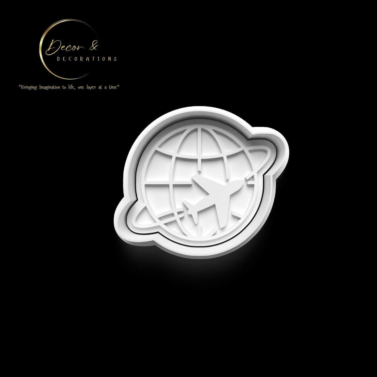 Travel Adventure Cookie Cutter and Embosser Stamp Set in 7cm or 10cm sizes..