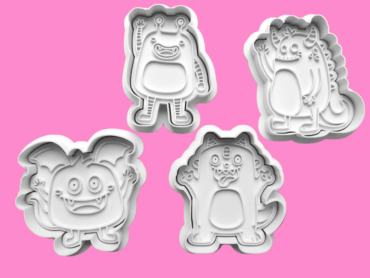 Monster Cookie Cutter and Embosser Stamp Set..