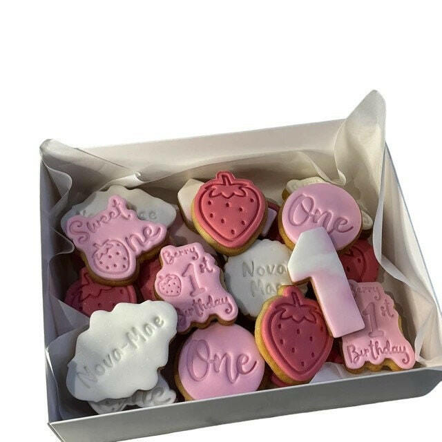 Berry First Birthday Embosser and Cookie Cutter Set – Set of 4.