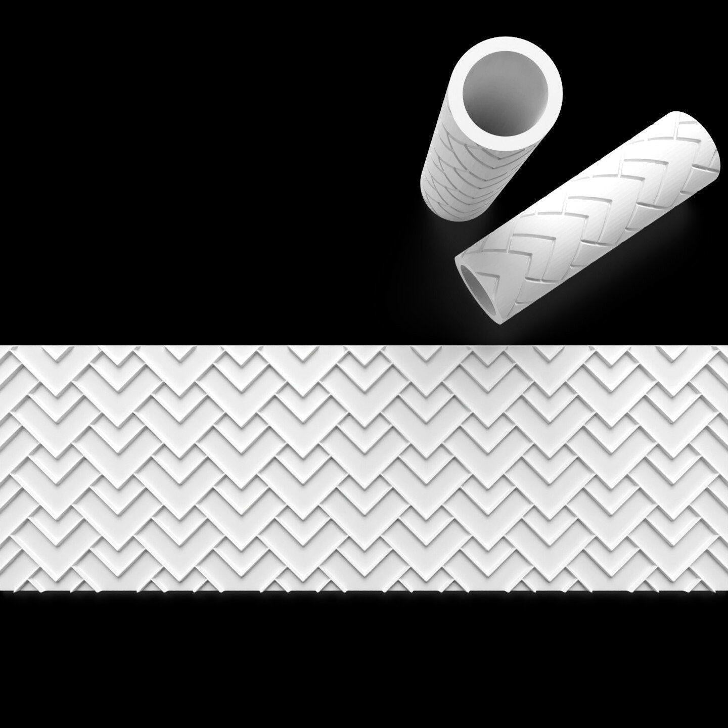 Tile Pattern Textured Rolling Pin – Emboss or Outboss Variations.