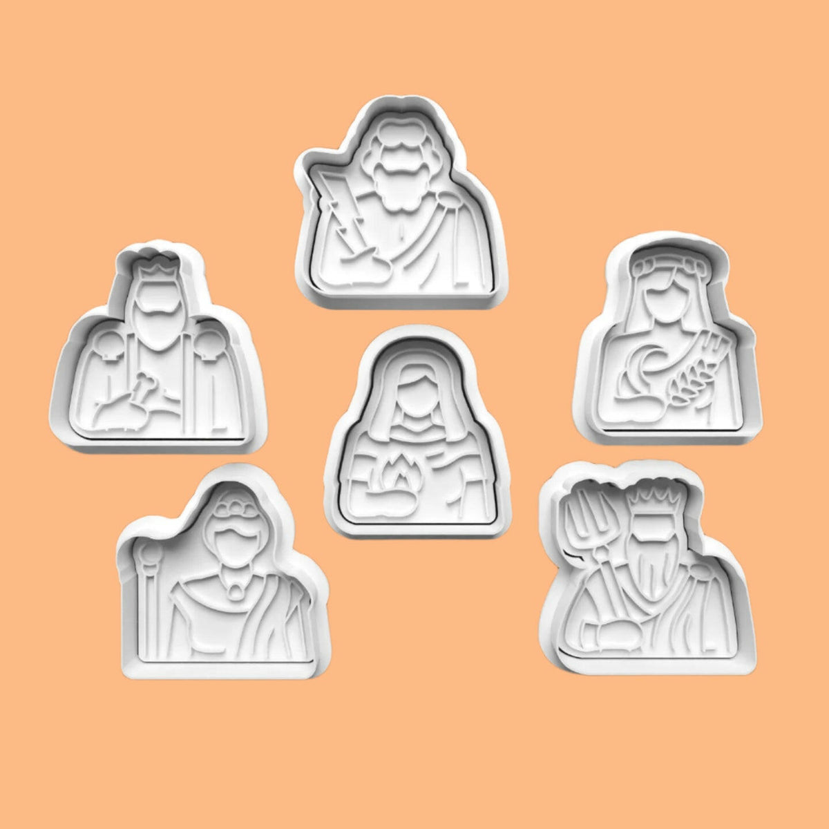 Greek Mythology Cookie Cutter and Embosser Stamp Set.