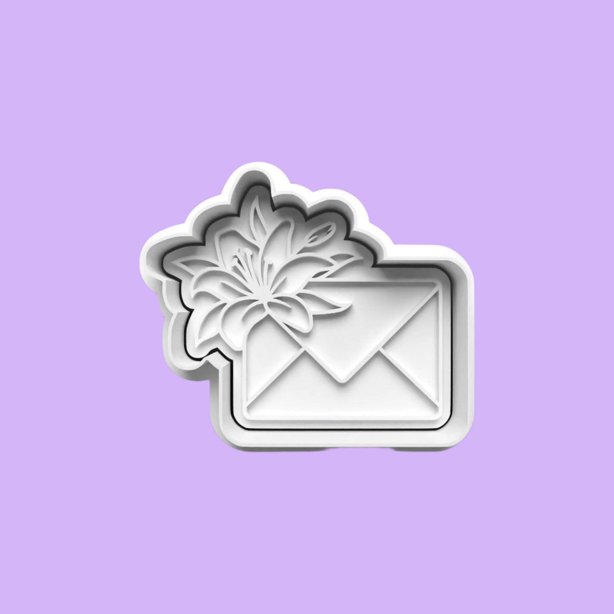 Flower Envelopes Cookie Cutter and Embosser Stamp Set in 7cm or 10cm sizes..