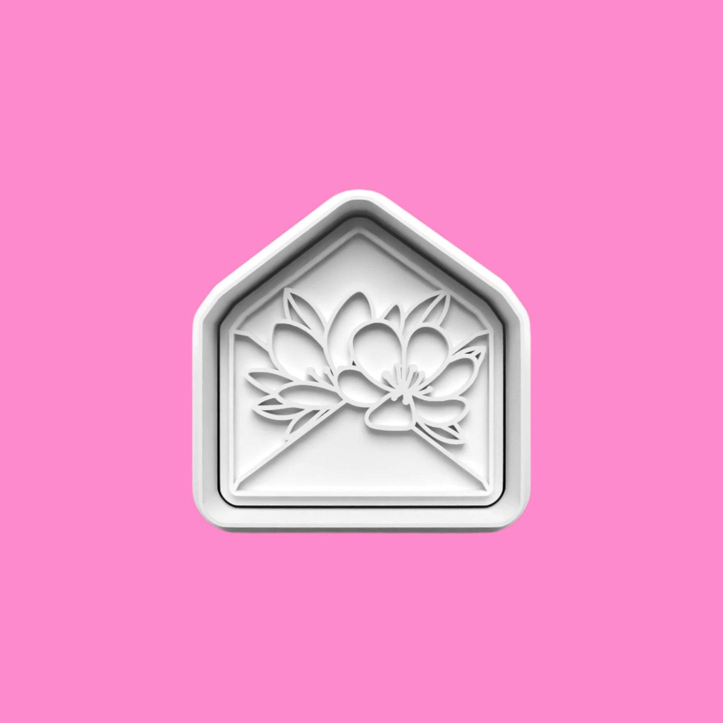 Flower Envelopes Cookie Cutter and Embosser Stamp Set in 7cm or 10cm sizes..