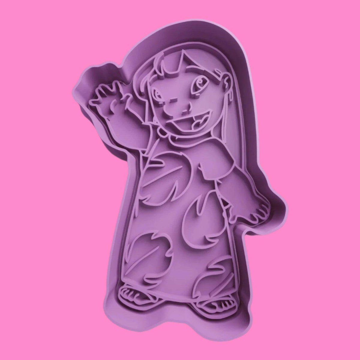 Lilo & Stitch Inspired Cookie Cutter and Embosser Stamp Combo Set - Fun Baking Supplies.