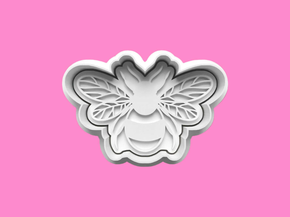 Honey-Bee Design Design Cookie Cutter with Embosser Stamp Set..