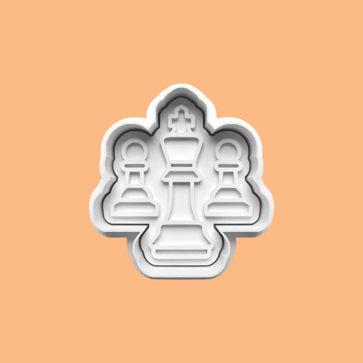 Chess Themed Cookie Cutter and Embosser Stamp Set..