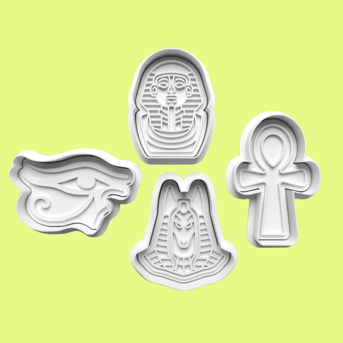 Egyptian Theme Set1 Cookie Cutter and Embosser Stamp Set. Handmade gift item..