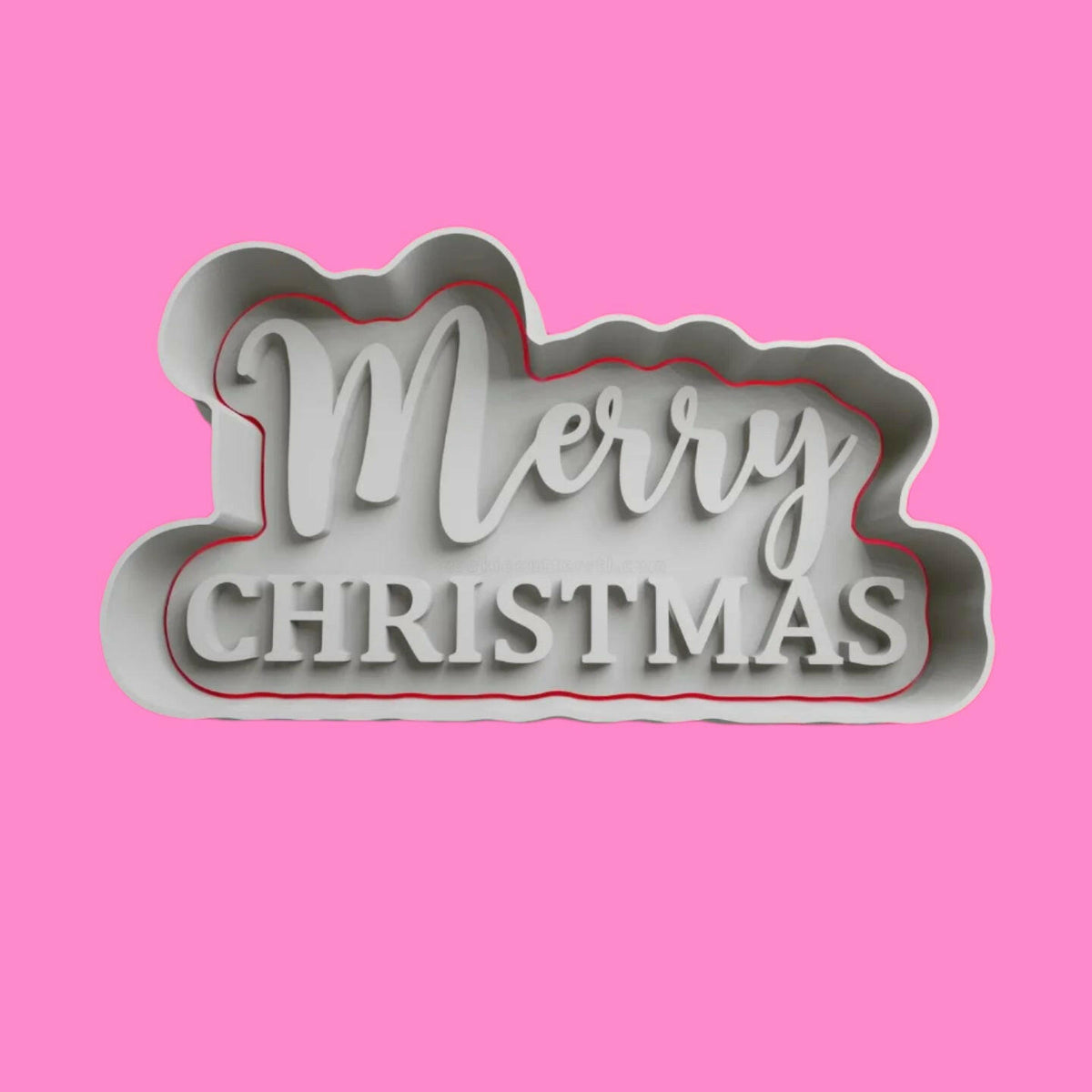 Merry Christmas Cookie Cutter Embosser or Debosser.