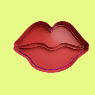 Lips Mouth Cookie Cutter and Embosser Stamp Set 8cm.