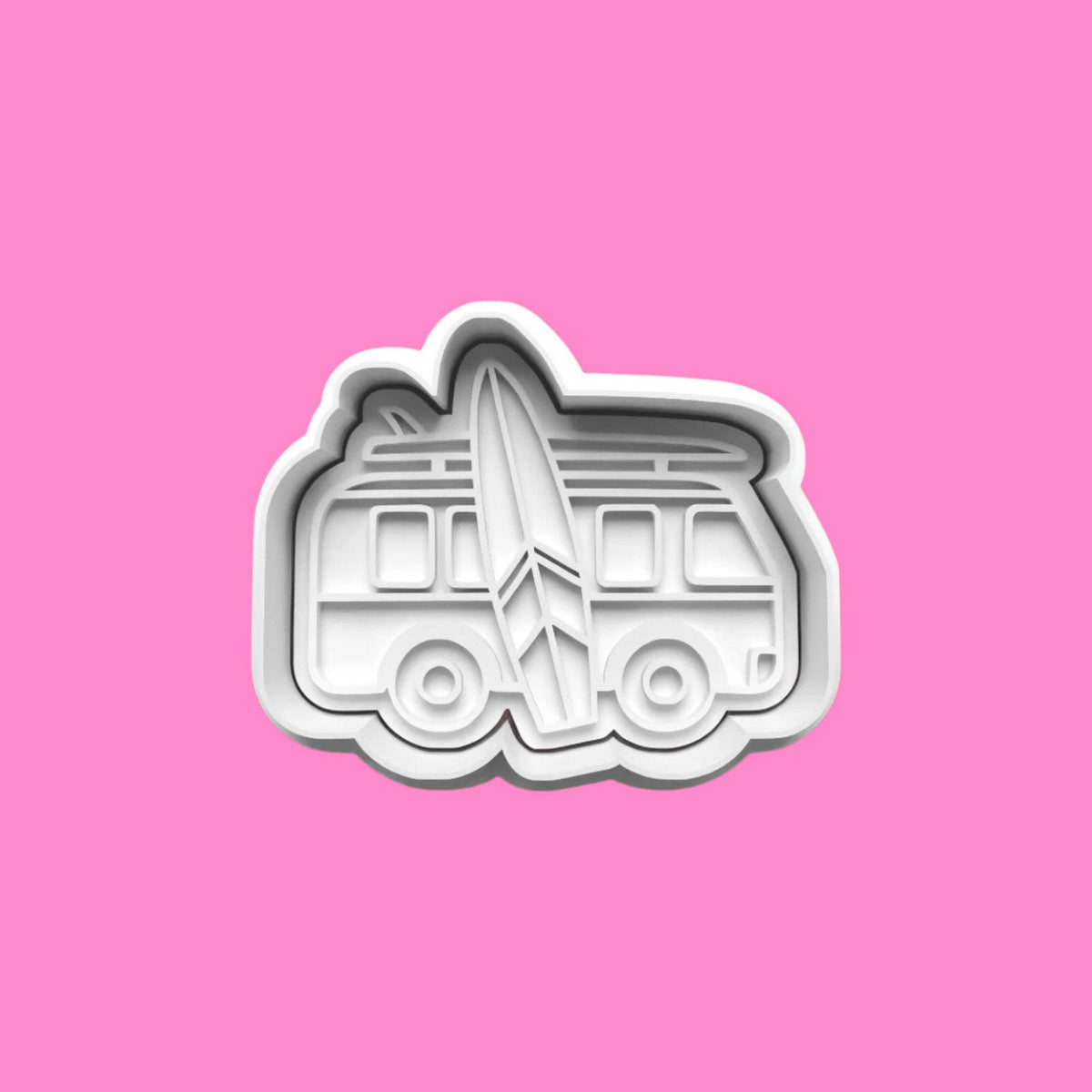 Surfing Cookie Cutter and Embosser Stamp Set. Handmade gift item..