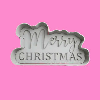 Merry Christmas Cookie Cutter Embosser or Debosser.