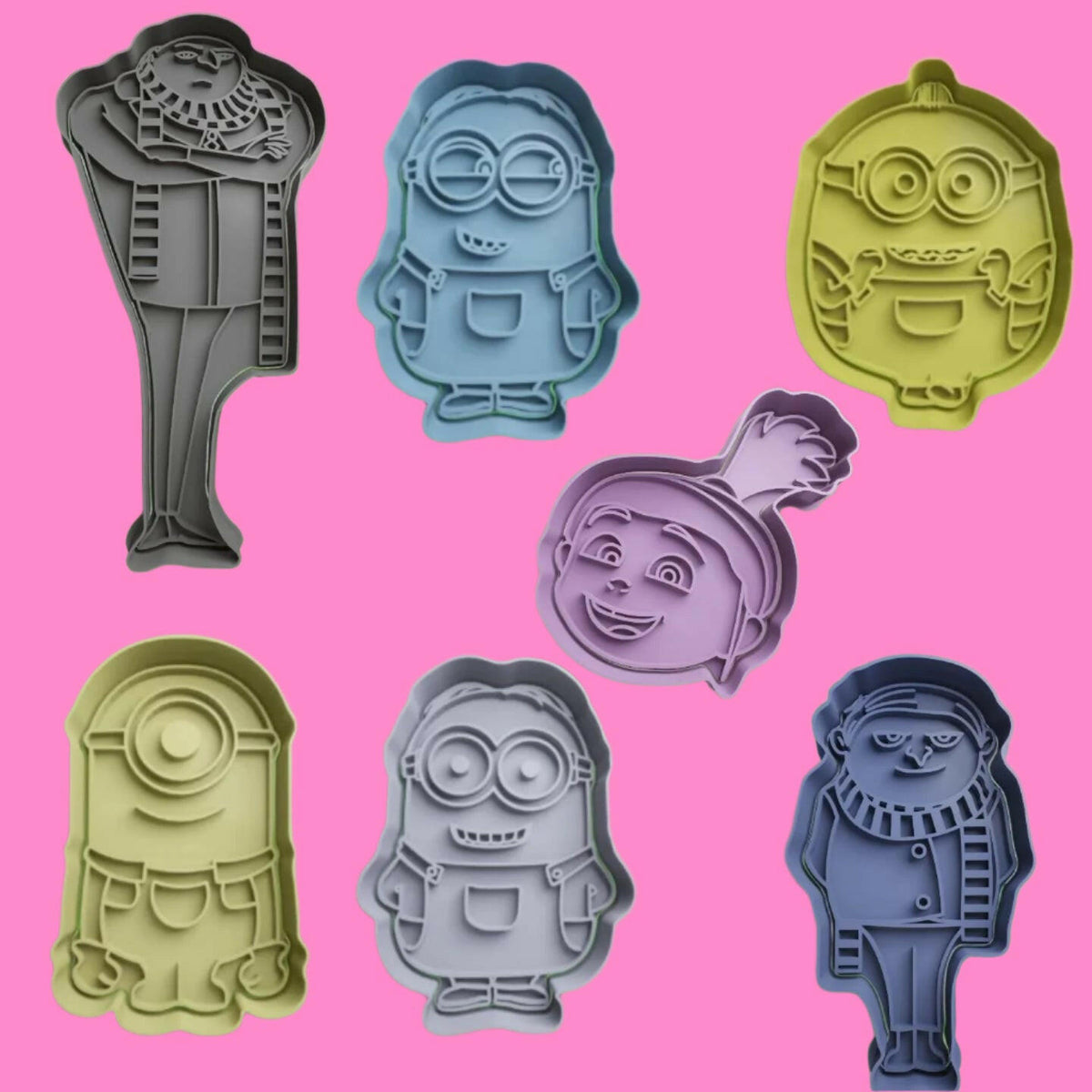 Despicable Me Cookie Cutter Set – 7-Piece Minion-Themed Baking Tools.