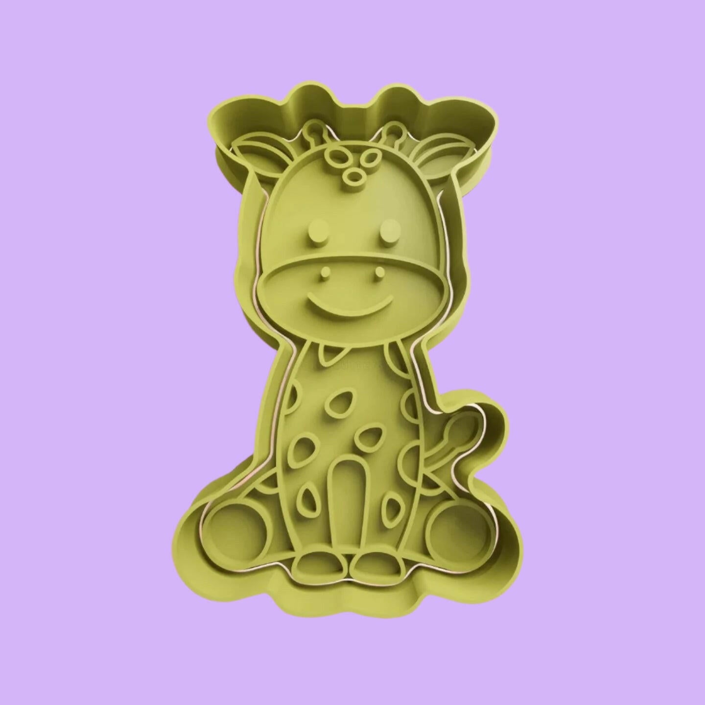Cute SittingGiraffe Cookie Cutter – Adorable Farm Animal Baking Tool.