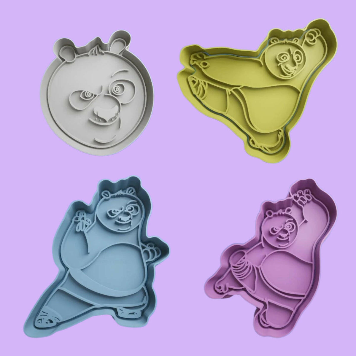 Po Kung Fu Panda Cookie Cutter and Embosser Stamp Complete Set.