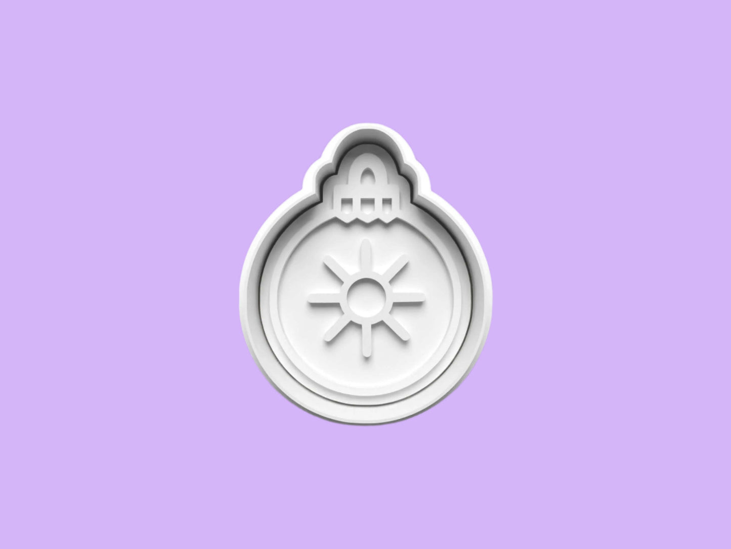 Christmas Baubles Cookie Cutter and embosser stamp set..