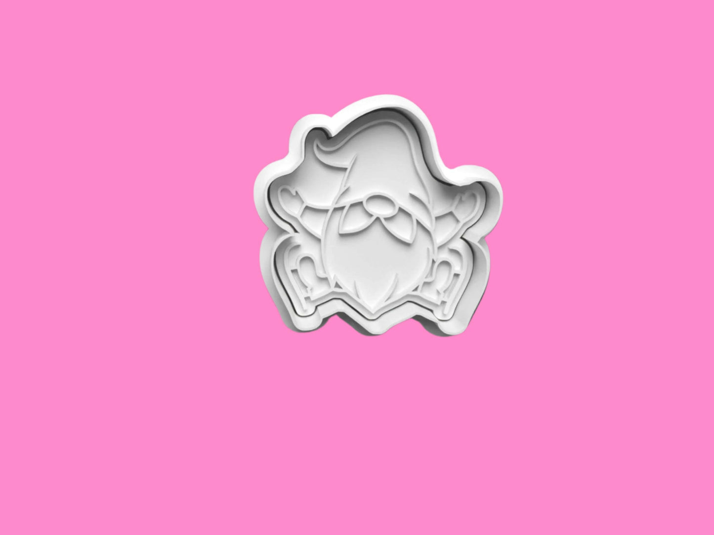 Christmas Gnomes Cookie Cutter and embosser stamp set..