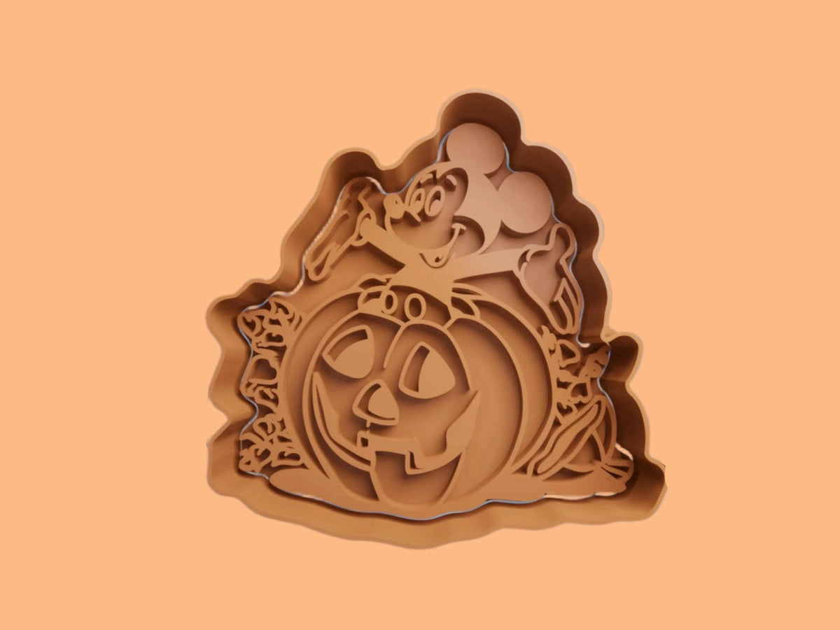 Halloween Mouse Cookie Cutter and Embosser Stamp Complete Set Size 8cm.