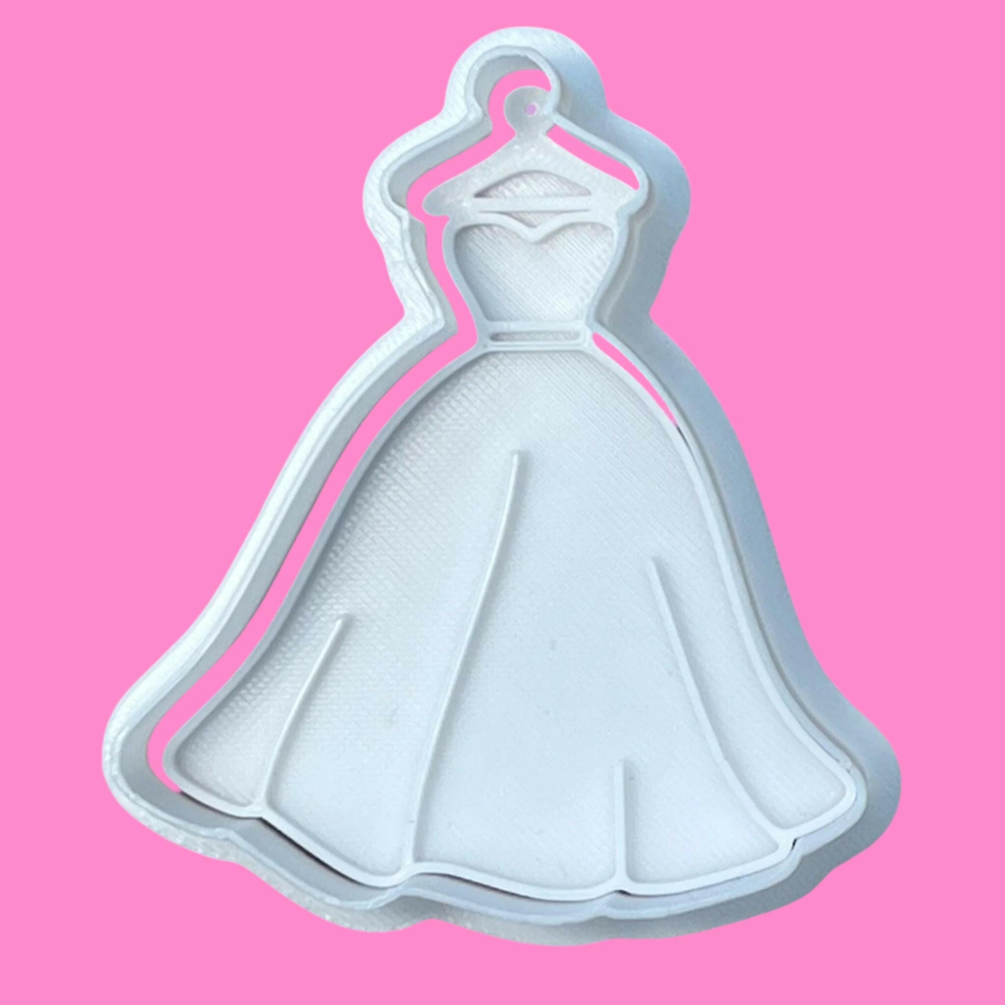 Wedding Dress Cookie Cutter and Embosser Set.