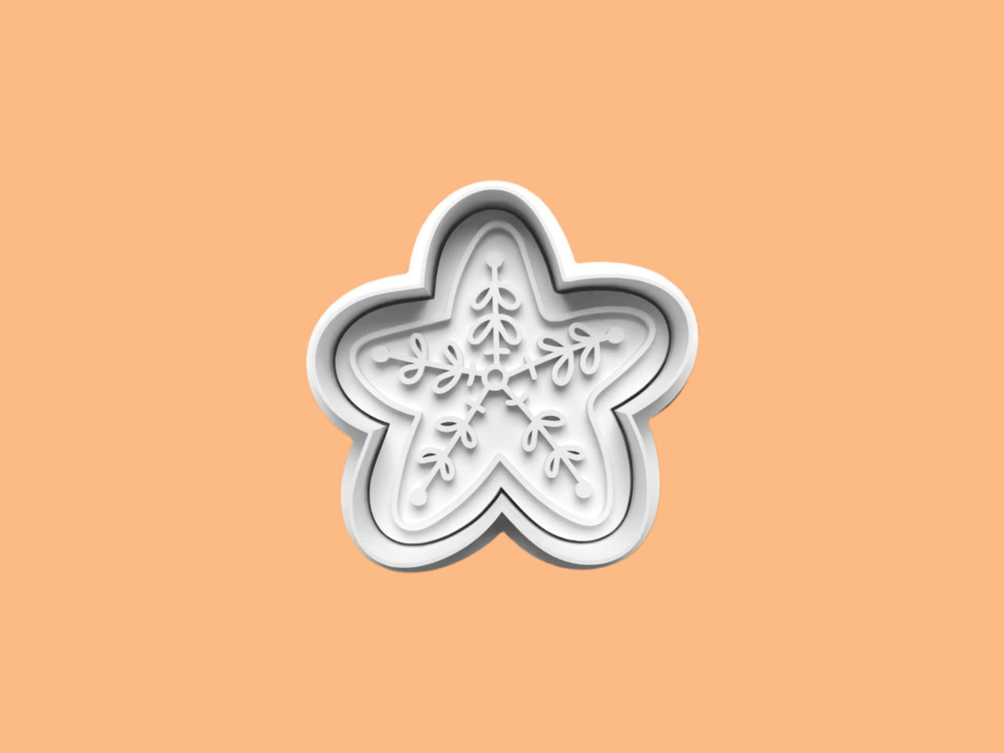 Christmas Scene Embosser and Cookie Cutter Set – Snowman, Tree, Star, and Gingerbread House.