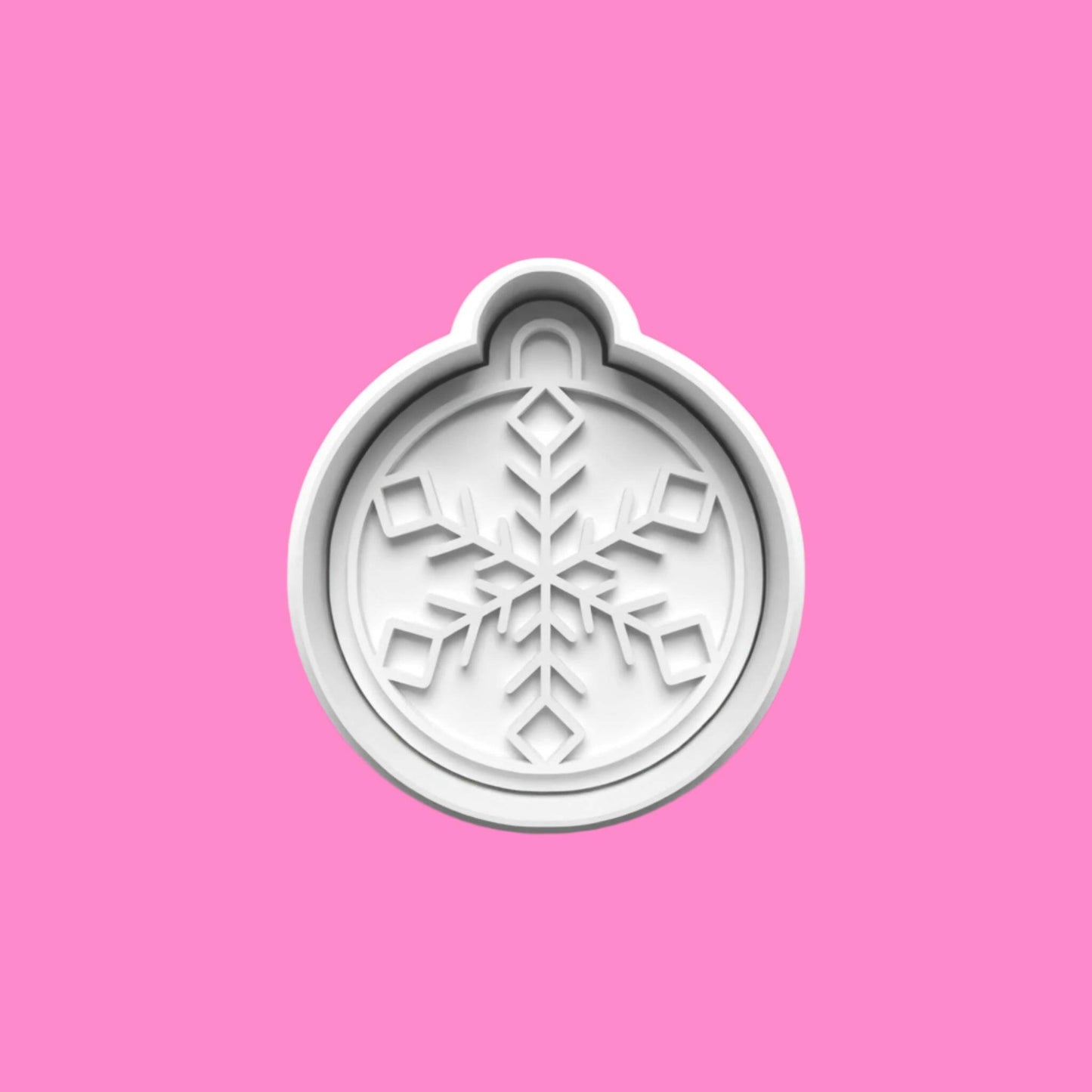 Christmas Baubles Round Cookie Cutter and embosser stamp set..