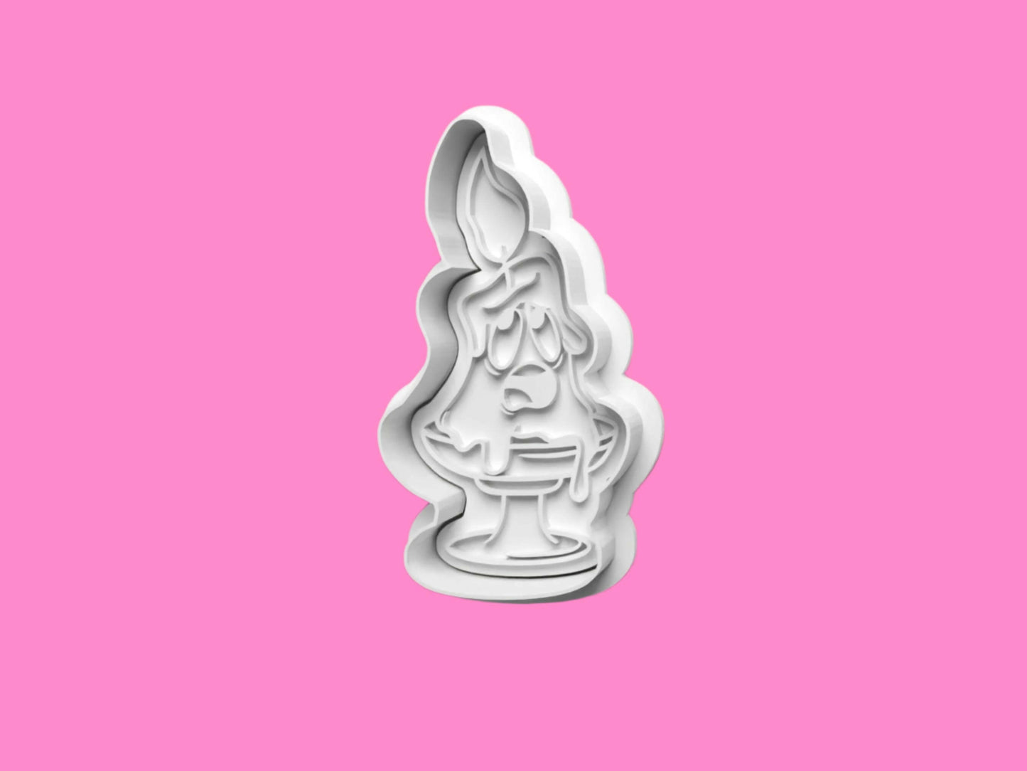 Christmas Candles Cookie Cutter and embosser stamp set..