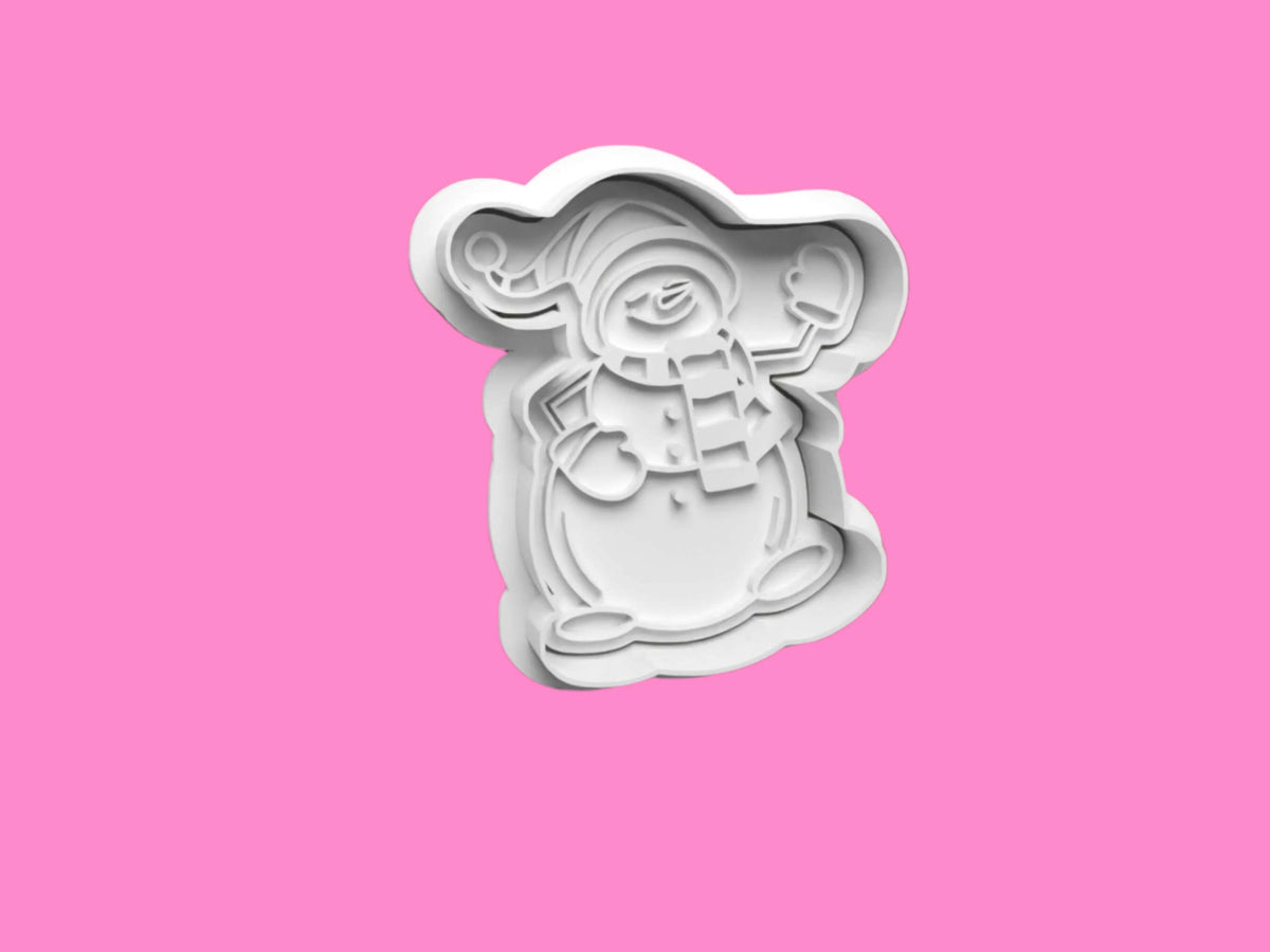 Christmas Snowmen Cookie Cutter and embosser stamp set..