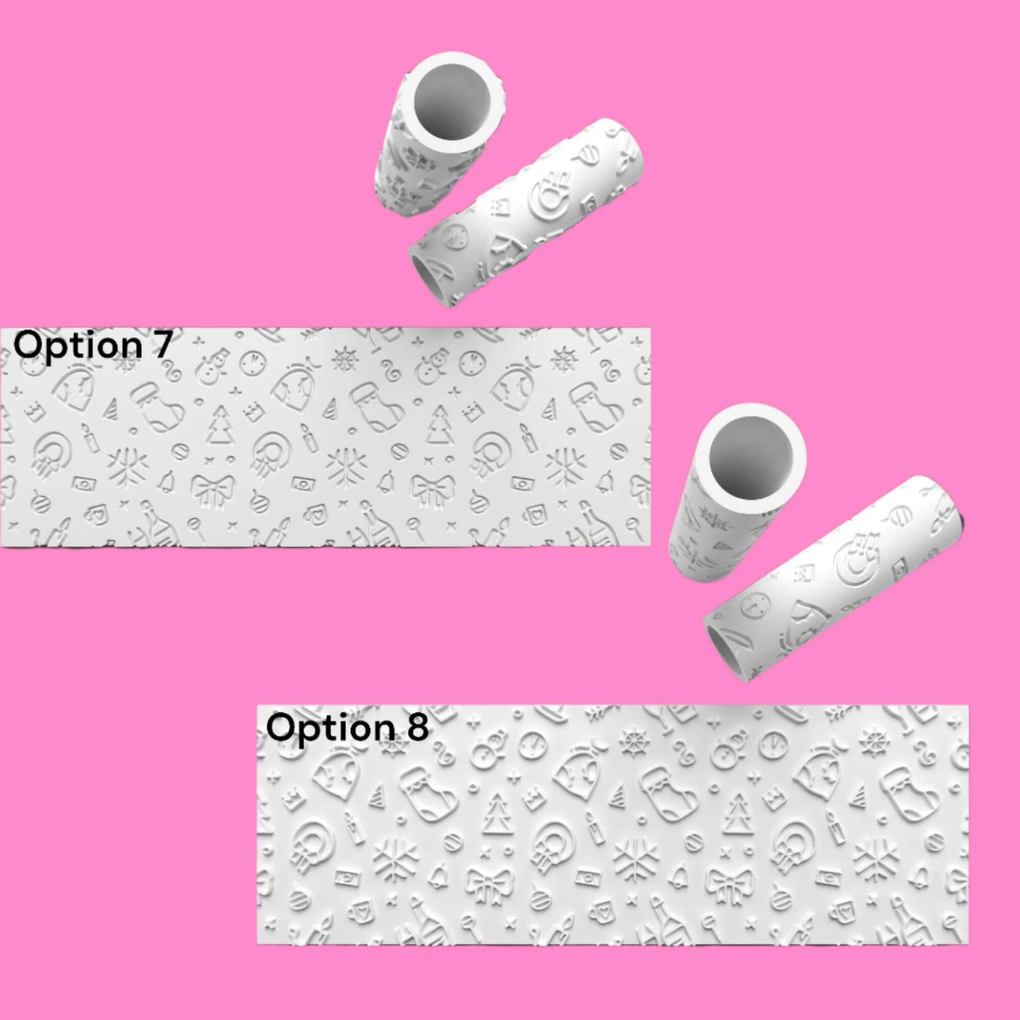 Various Christmas Design Textured Roller Embosse/Debosser for Fondant Polymer Clay Etc.