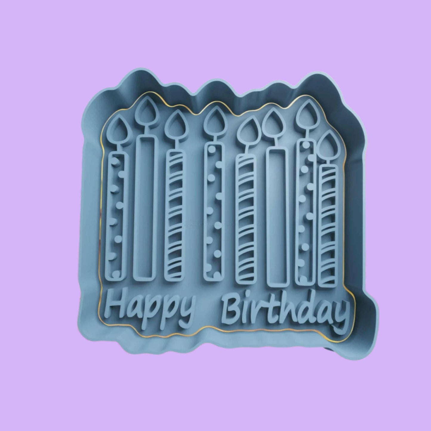 Happy Birthday Candles Cookie Cutter and Embosser Stamp.