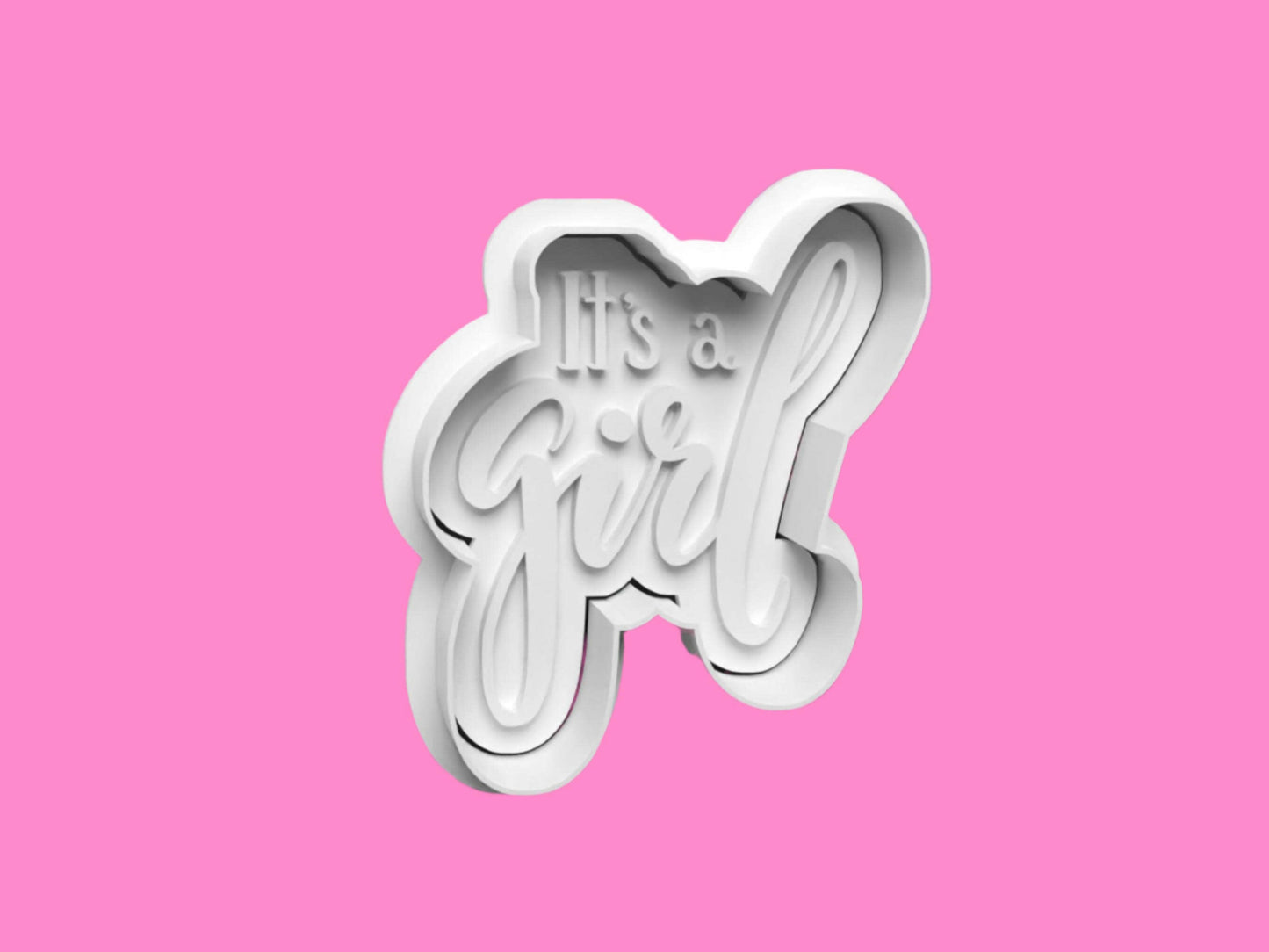 Gender Reveal Embosser and Cookie Cutter Set – 4-Piece Baby Shower Baking Tools.