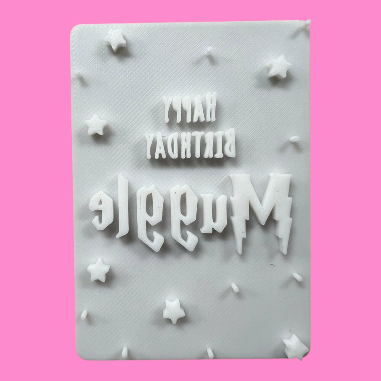 Harry Potter-Inspired "Happy Birthday Muggle" Embosser and Cookie Cutter Set.