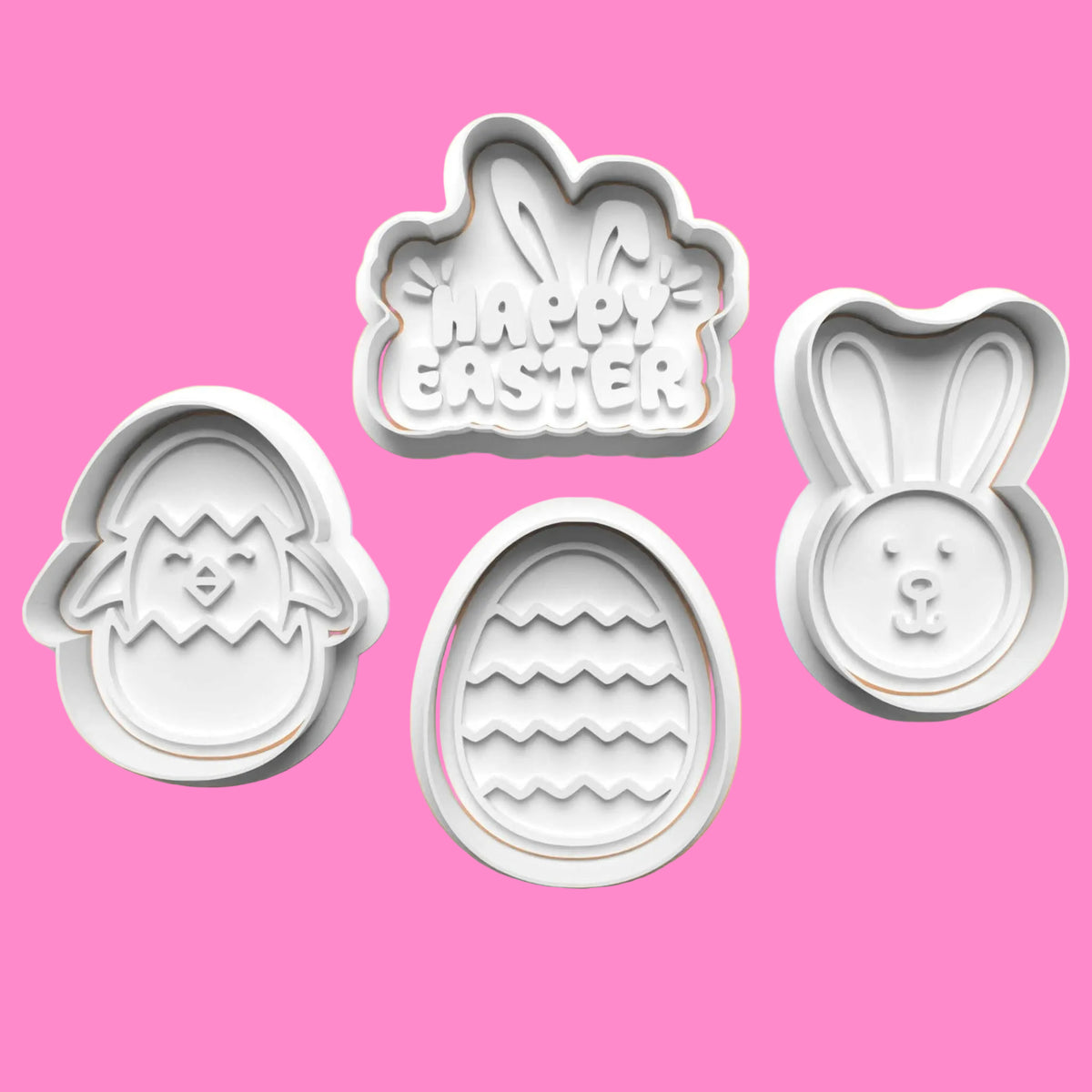 Easter Set 1 Cookie Cutter and Embosser Stamp Set.