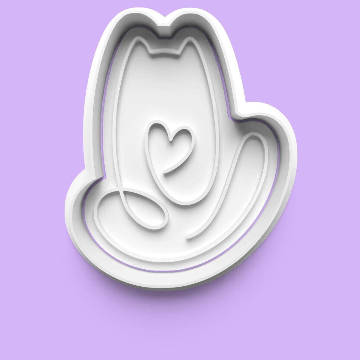 Cat Line Art complete Cookie Cutter and Embosser Stamp Set..