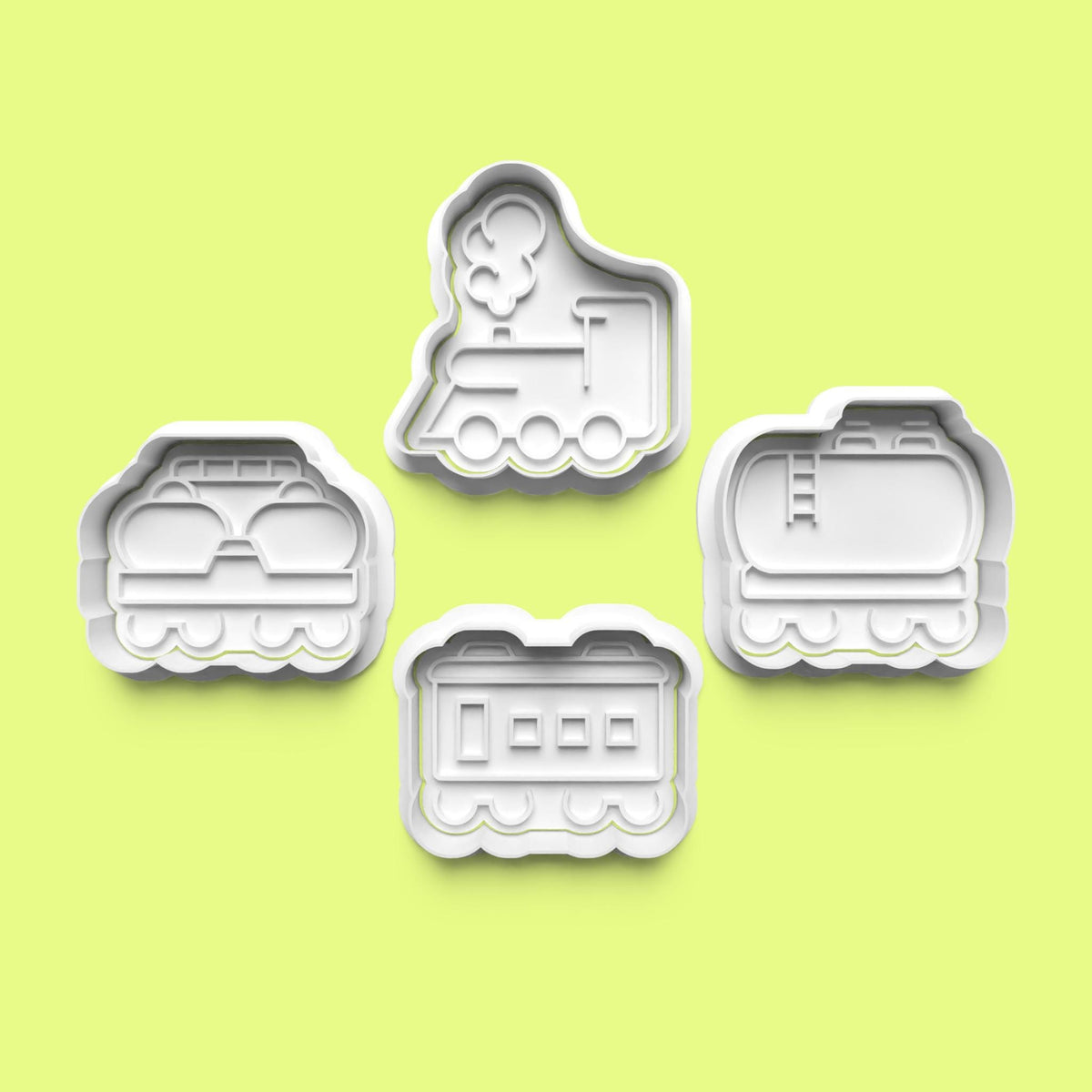 Steam Train & Carriage Cookie Cutter Set | 3D Printed Train Cookie Cutters | Fo