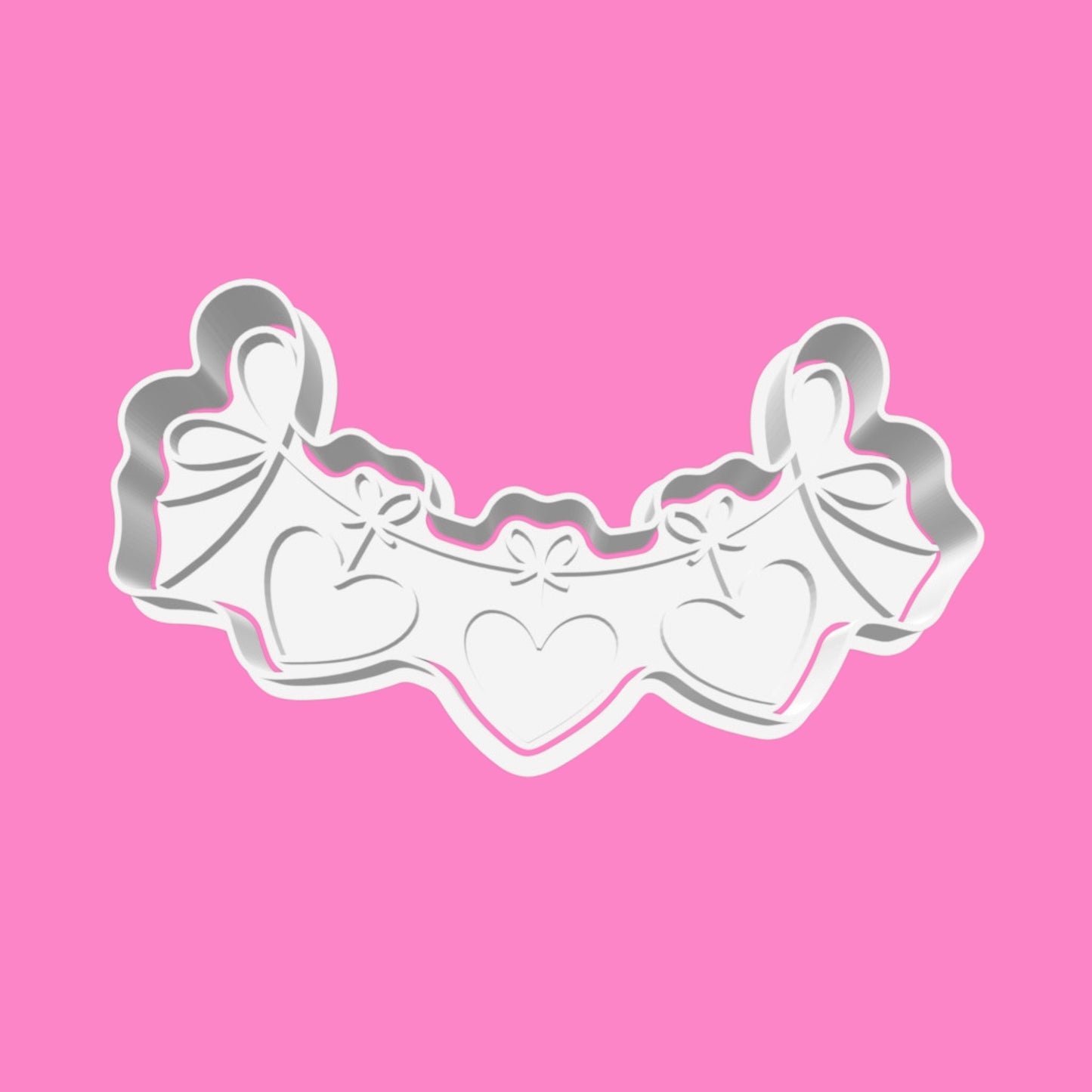 Love Heart Garland Bunting Cookie Cutter & Embosser | Romantic Baking | PLA