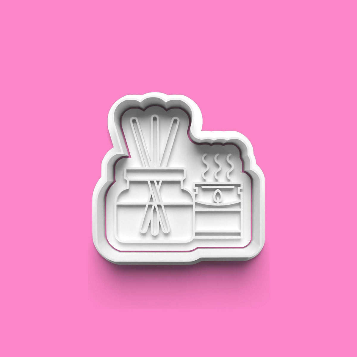 Spa Day Cookie Cutter and Embosser Stamp Set in 7cm or 10cm sizes..