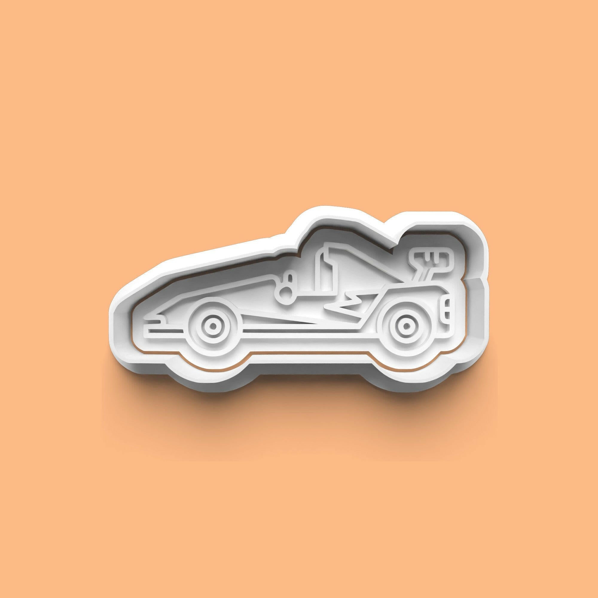 Race Car F1 Formula One Track Speedo Flag Cookie Cutter and Embosser Set.