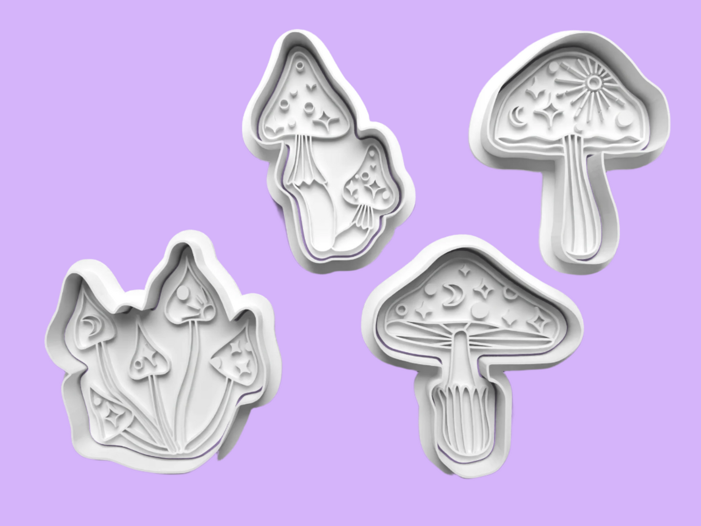 Magical Mushroom Embosser and Cookie Cutter Set – Set of 4.