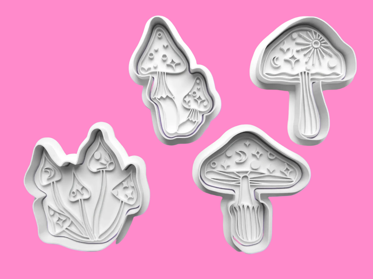 Magical Mushroom Embosser and Cookie Cutter Set – Set of 4.