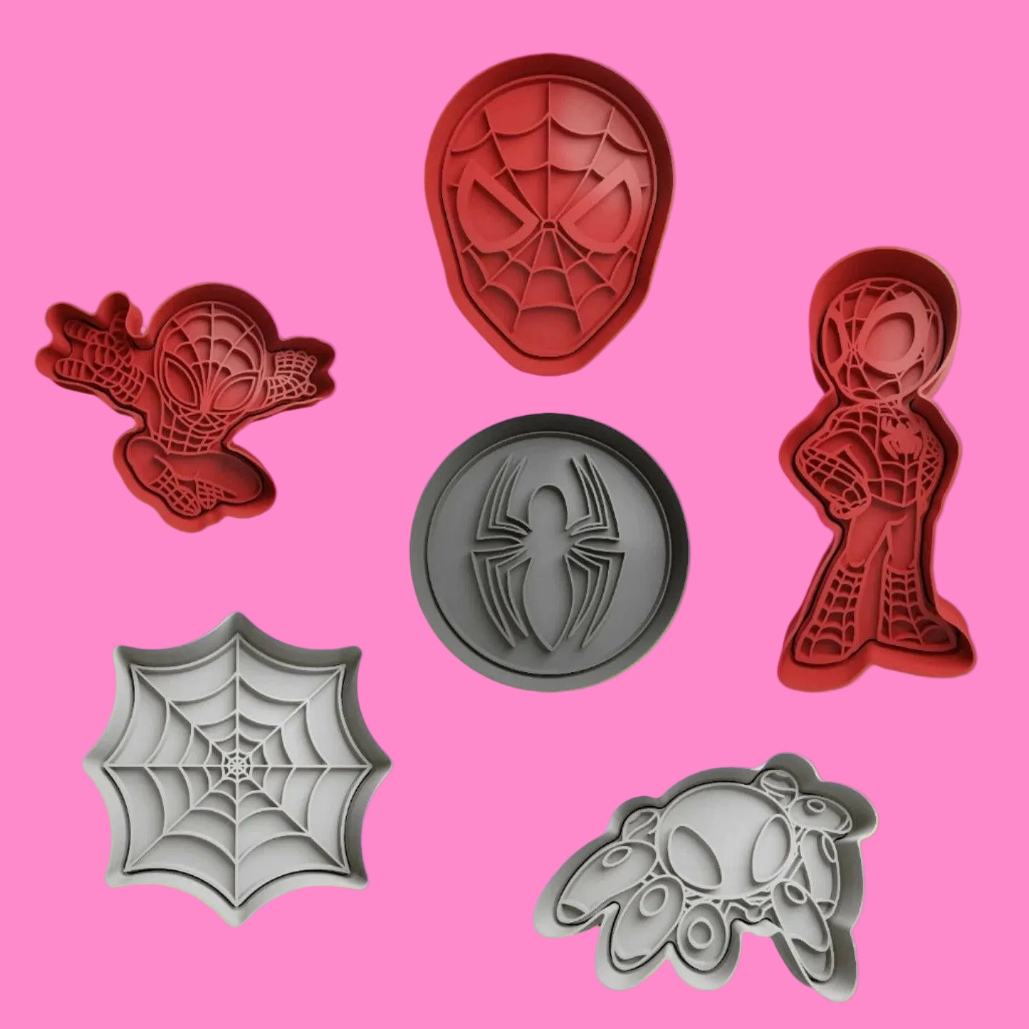 Spider-Man Inspired Embosser and Cookie Cutter Set – Set of 6.