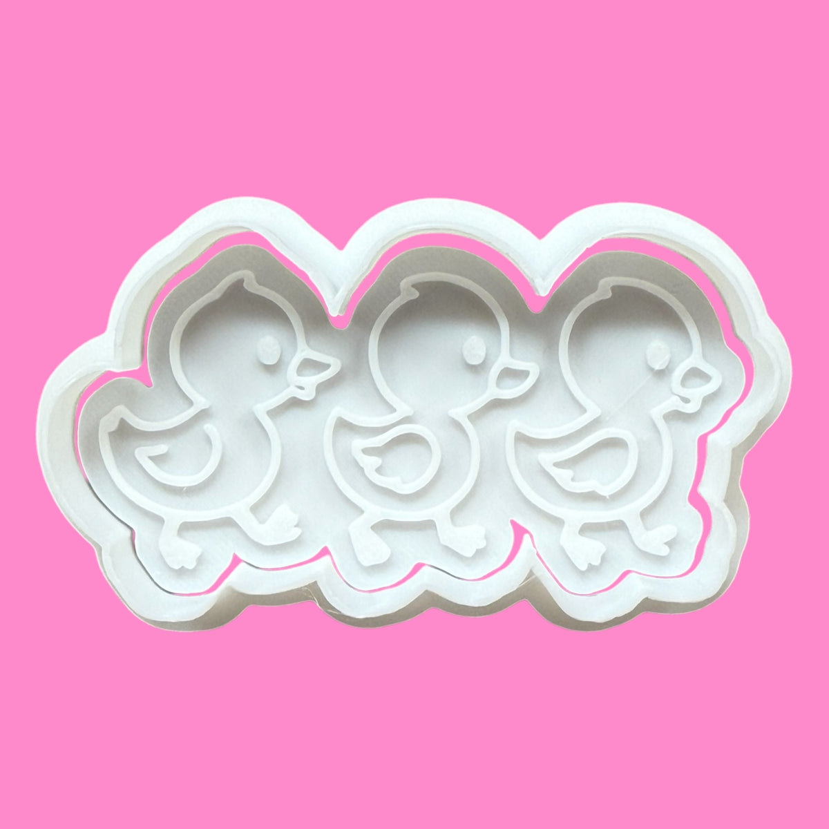 Three Little Chicks Walking Cookie Cutter & Embosser – Cute Spring Baking Design