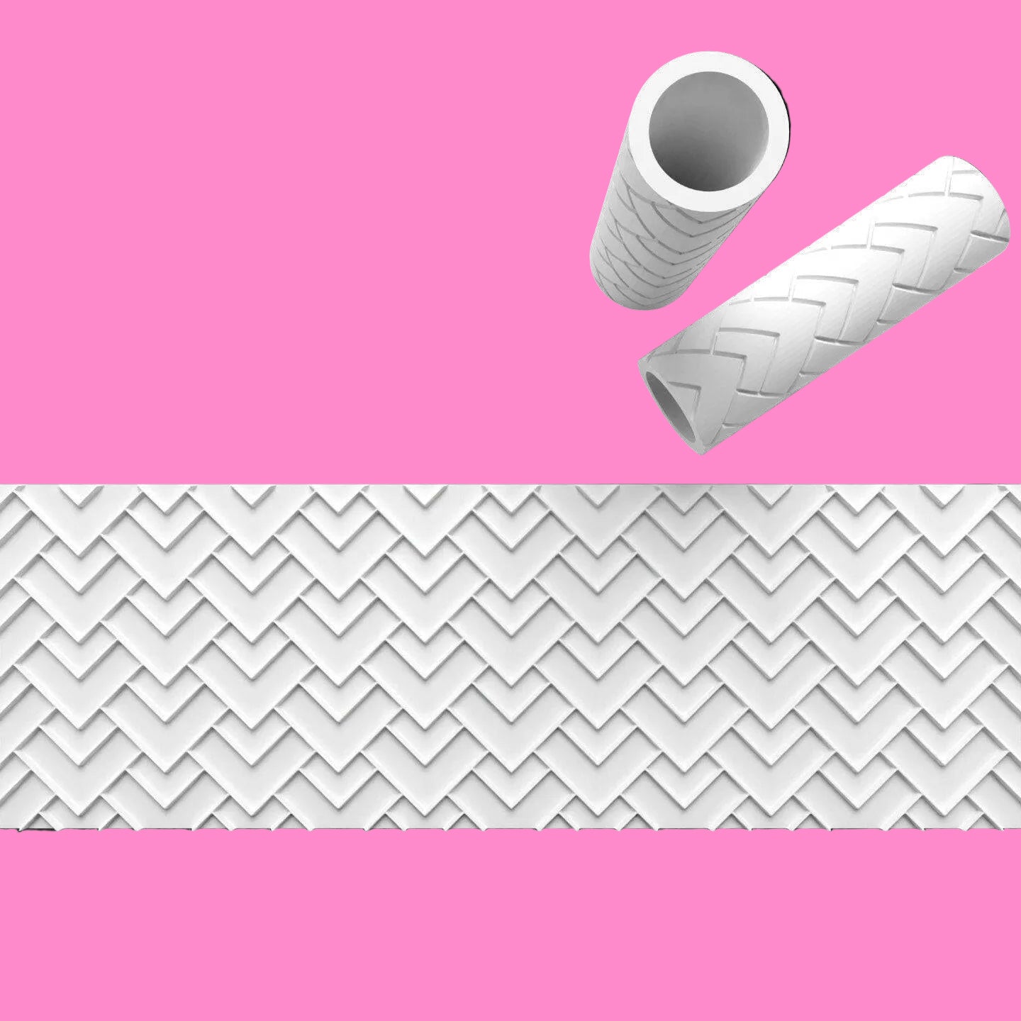 Tile Pattern Textured Rolling Pin – Emboss or Outboss Variations.