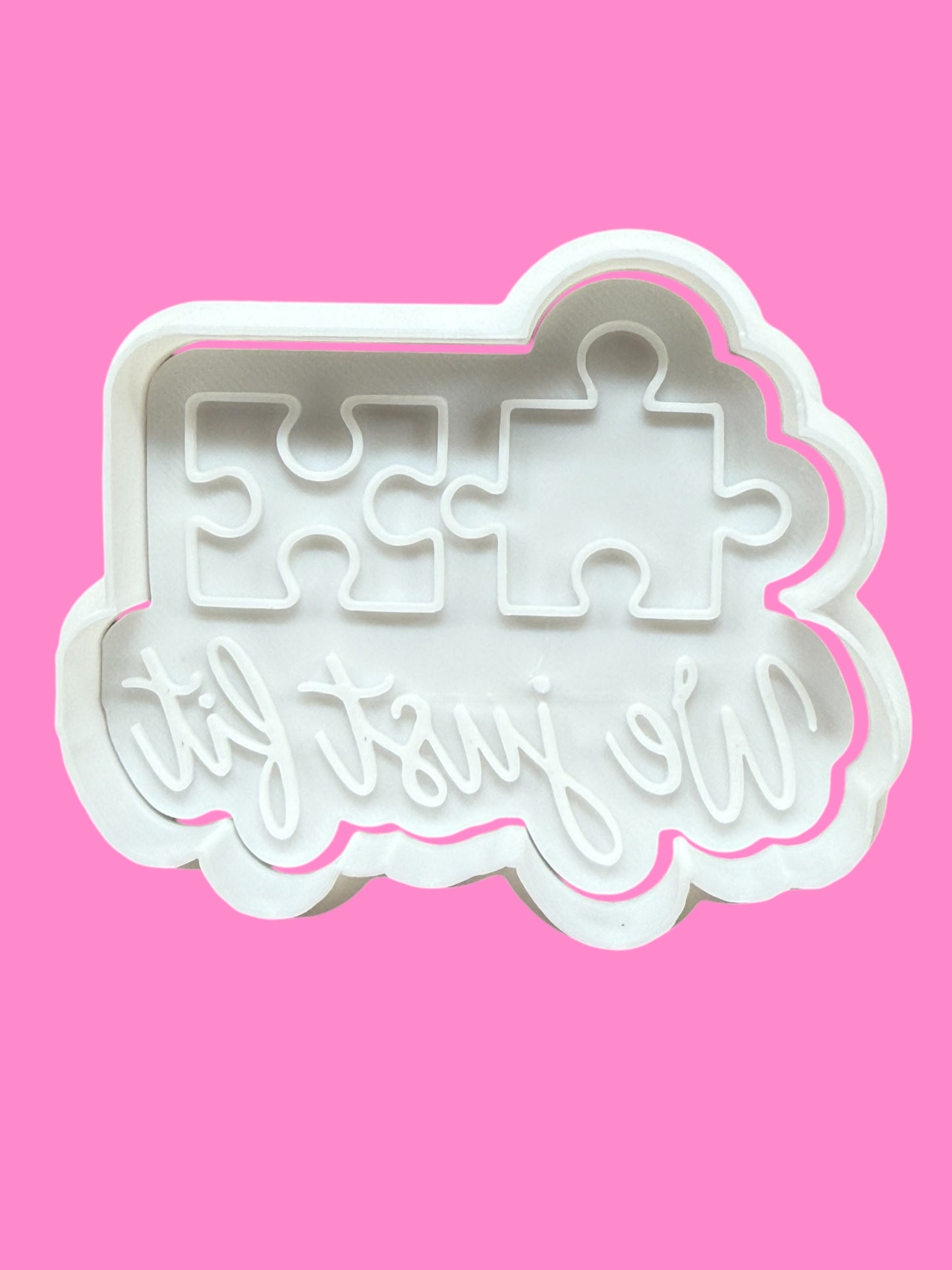 “We Just Fit” Cookie Cutter & Embosser – Jigsaw Puzzle Love Design