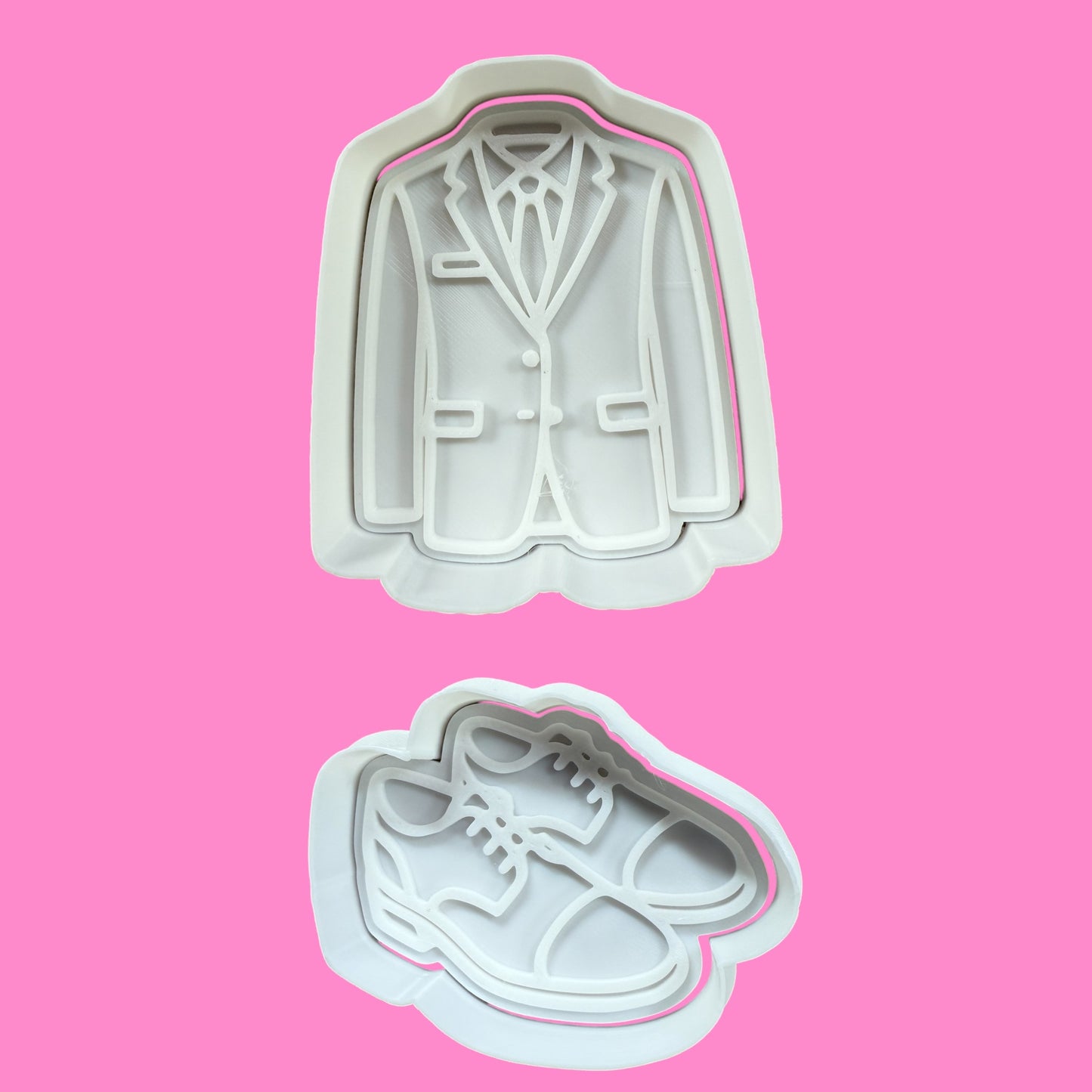 Men’s Suit & Shoes Cookie Cutter & Embosser Set – Formal Two-Piece Baking Design