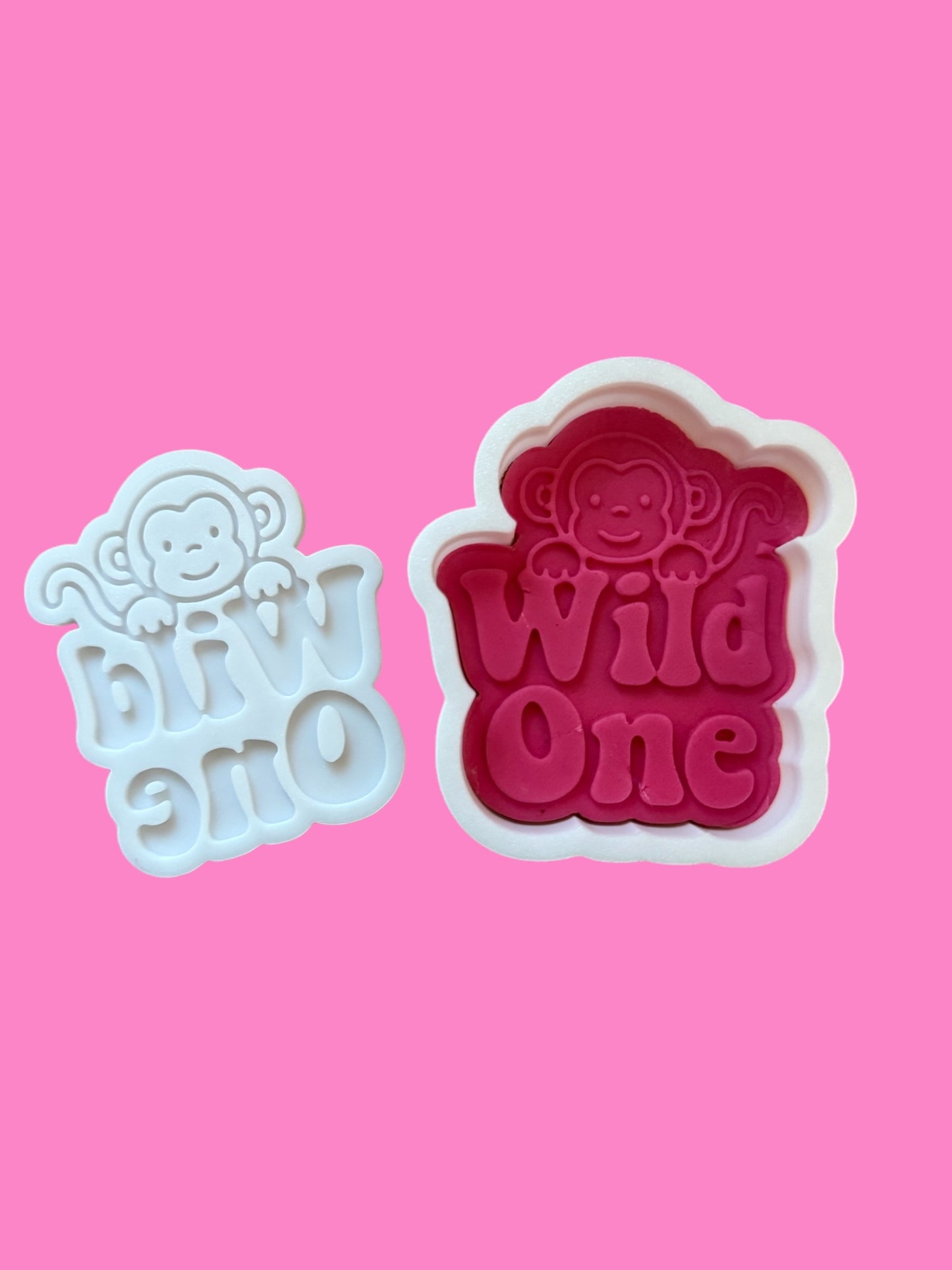 Wild One Monkey Cookie Cutter & Embosser – Jungle 1st Birthday Design